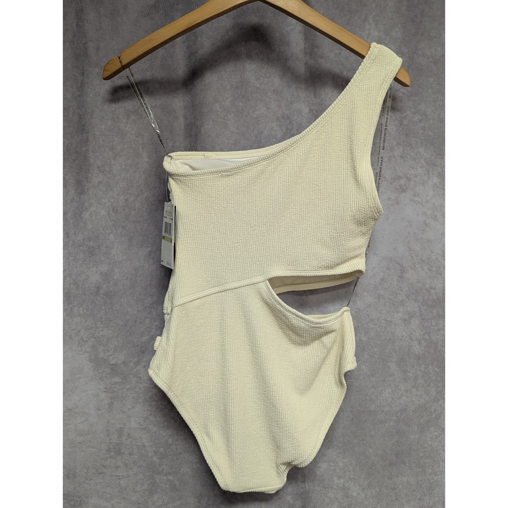 Michael Michael Kors Swimsuit Women Size 8 Bone One Shoulder NWT MM7Y827‎ (#8)